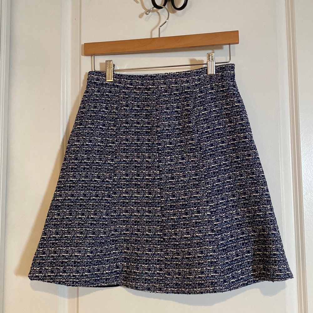 Blue tweed skirt